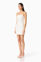 Daelia Strapless Mini Dress in White