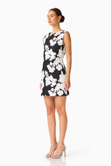 Bloomnoir Shift Mini Dress in Black & White