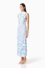 Selene Cocktail Midi Dress Blue