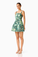 Meliora Tulip Mini Dress in Green Floral
