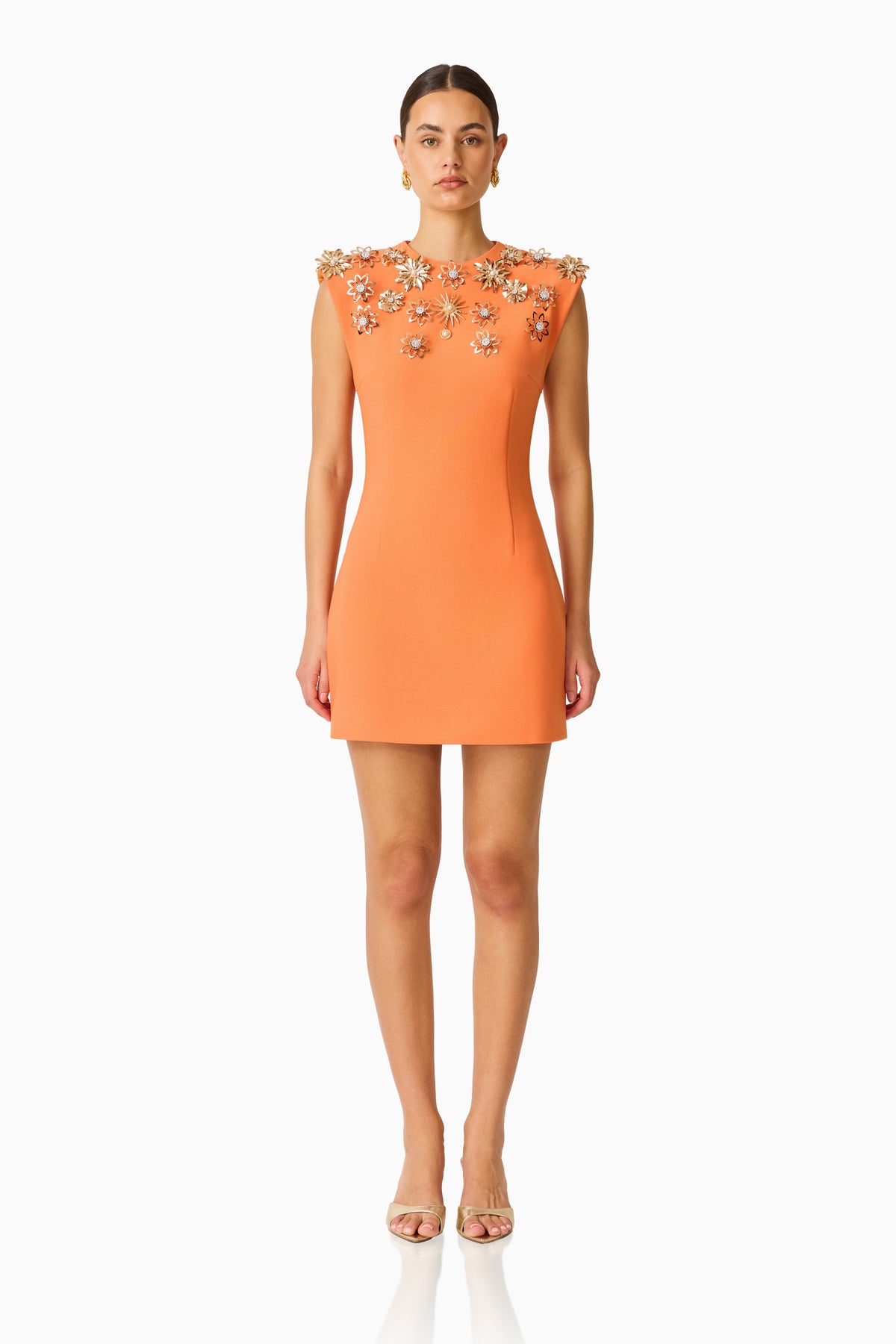 Solae Floral Mini Dress in Orange