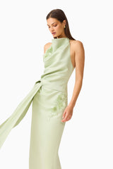 Florea Halter Gown in Pistachio Green