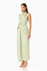 Florea Halter Gown in Pistachio Green