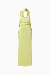 Florea Scarf Gown in Pistachio Green
