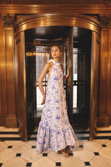 Elin Halter Gown in Blue Floral