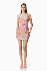 Brittany Floral Mini Dress in Pink