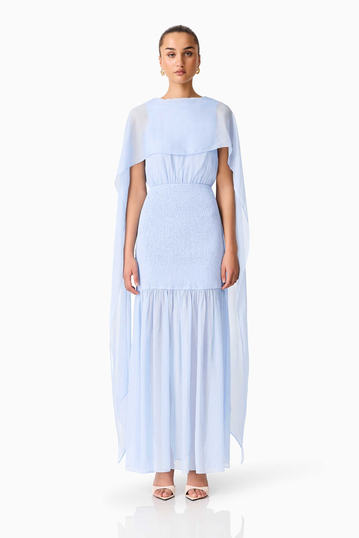Eliane Cape Gown in Blue