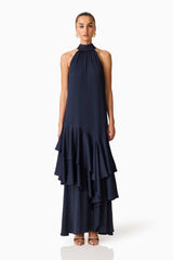 Varella Halter Gown in Navy