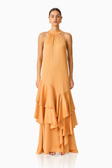 Varella Halter Gown in Orange