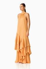 Varella Halter Gown in Orange