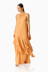 Varella Halter Gown in Orange