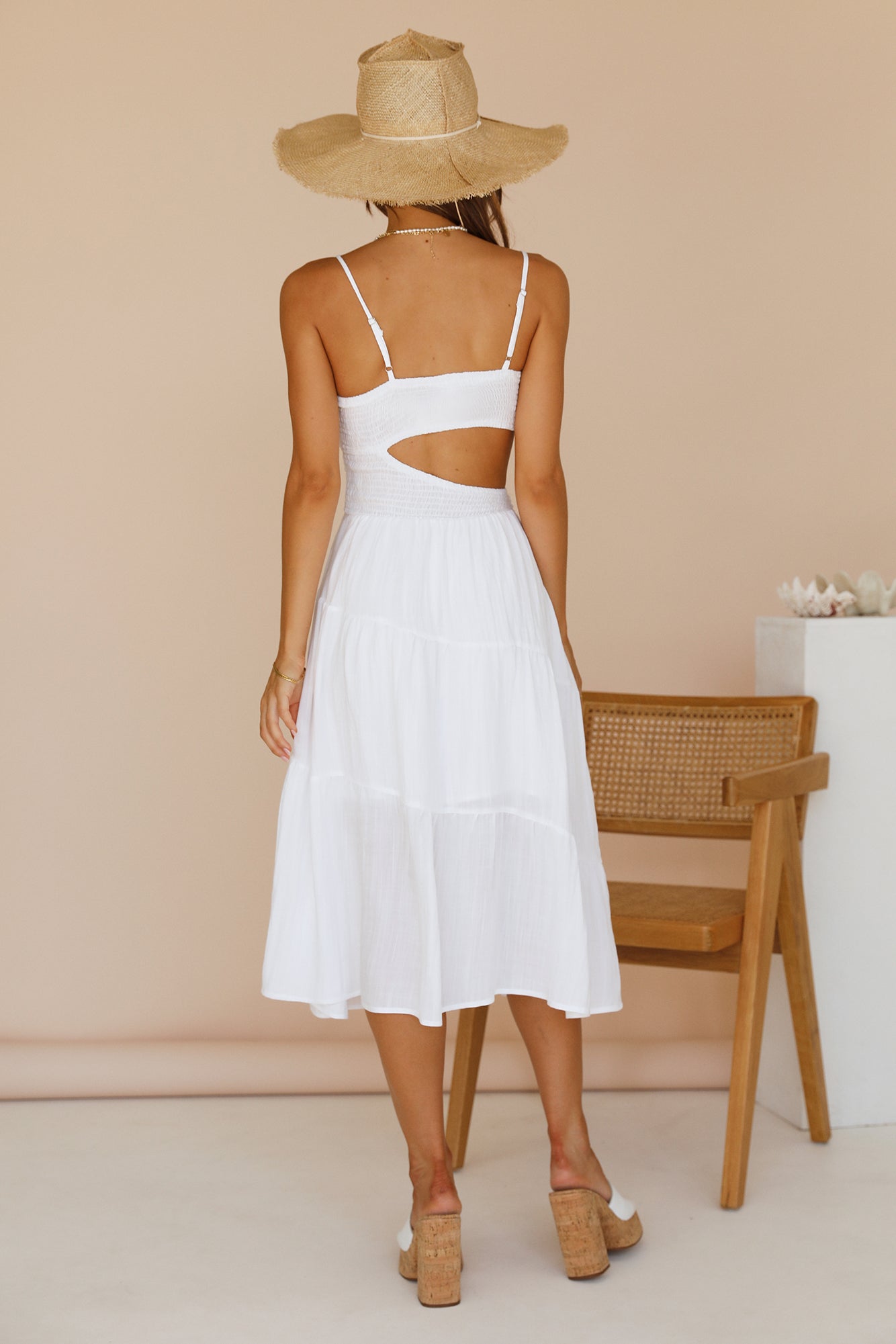 Feeling Fine Midi Dress White