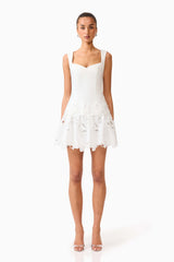 Elizabeth A-Line Mini Dress in White