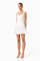 Elizabeth A-Line Mini Dress in White