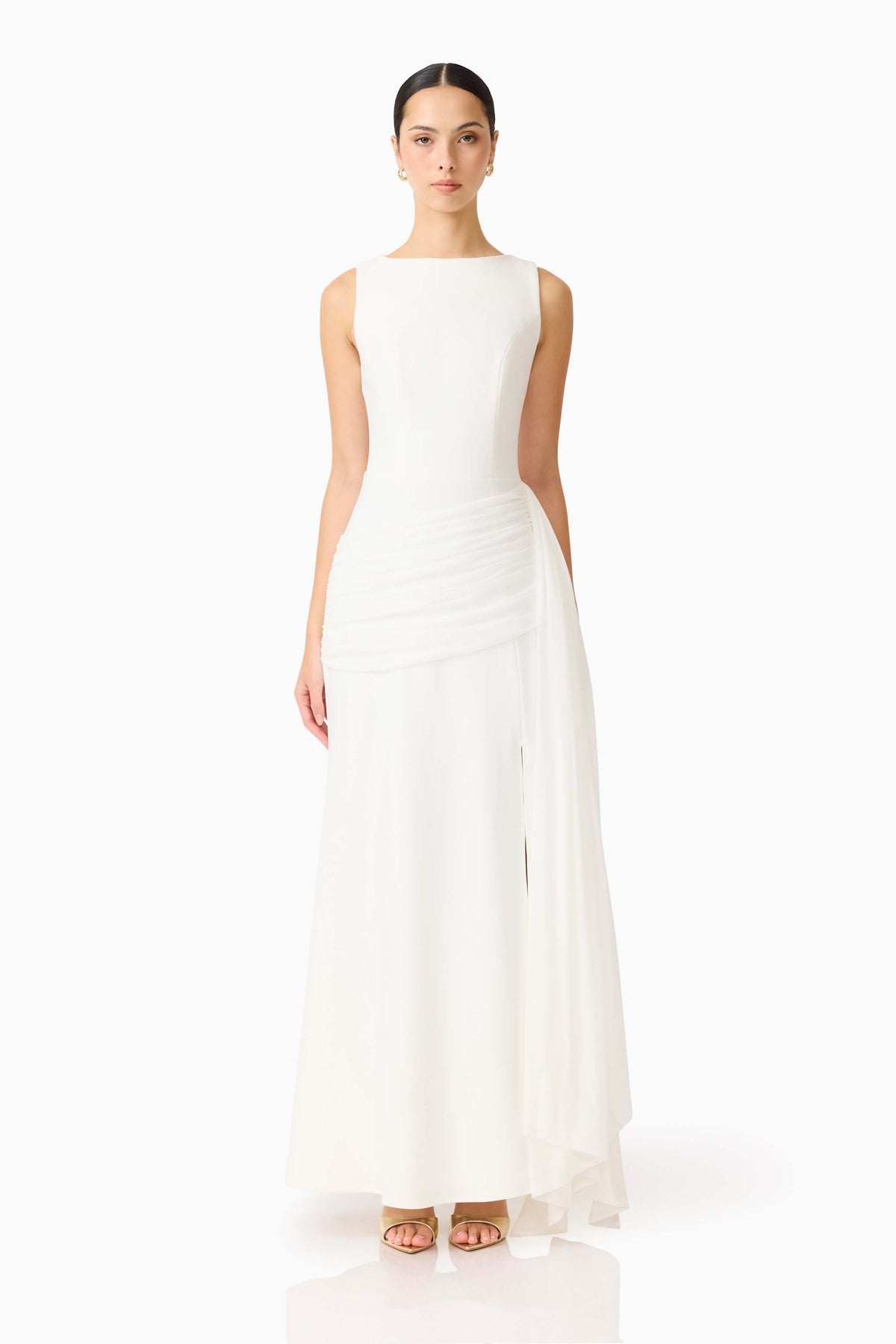 Amelina Sash Gown in White