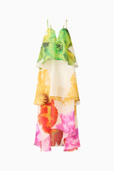 Lilia Tiered Gown in Multi Floral