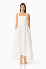 Ruelle A-Line Maxi Dress in Pearl White
