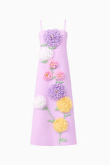 Buttercup Embroidered Maxi Dress in Purple