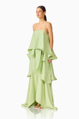 Tilly Tiered Maxi Dress in Sage Green