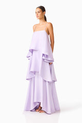 Tilly Tiered Maxi Dress in Purple