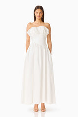 Laurel Sleeveless Maxi Dress in Pearl White