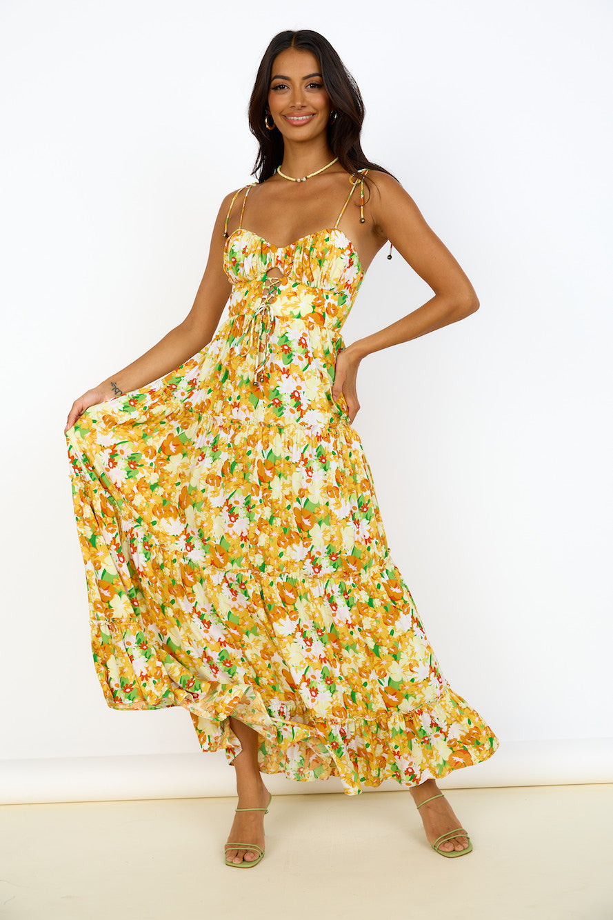 Raspberry Lemonade Maxi Dress Orange