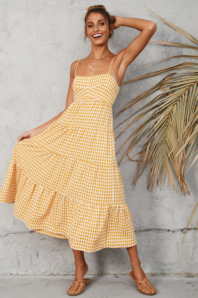 Picnic Till Sundown Maxi Dress Yellow