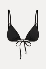 Elena Micro Triangle Bikini Top - Black