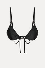 X Jennie Elena Beaded Bikini Top - Black