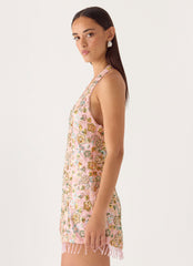 Ellerie Beaded Mini Dress - Pink