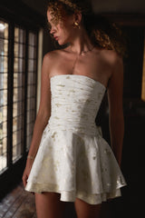 The Ellerie Dress in Champagne Cheverny Brocade
