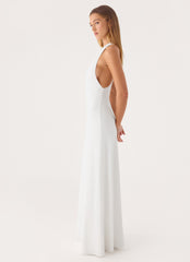 Elliah Cut Out Back Maxi Dress - White
