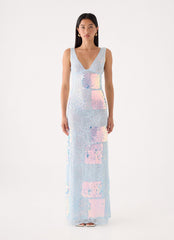 Erinah Sequin Maxi Dress - Blue