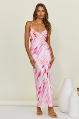 Water Colour Maxi Dress Pink