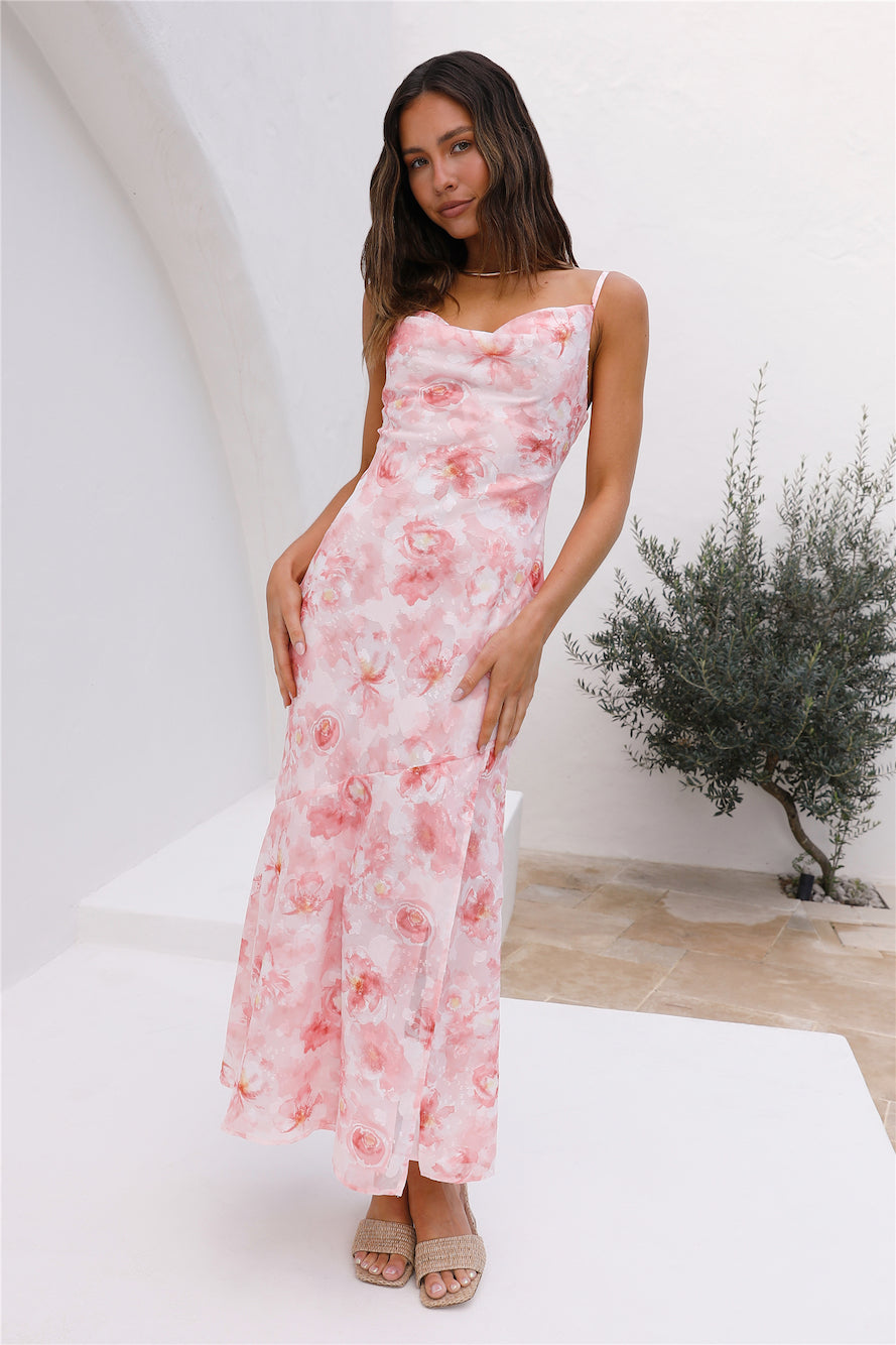 Whispering Shadow Maxi Dress Pink