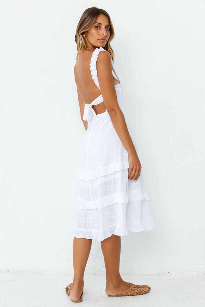 Fancy You Midi Dress White