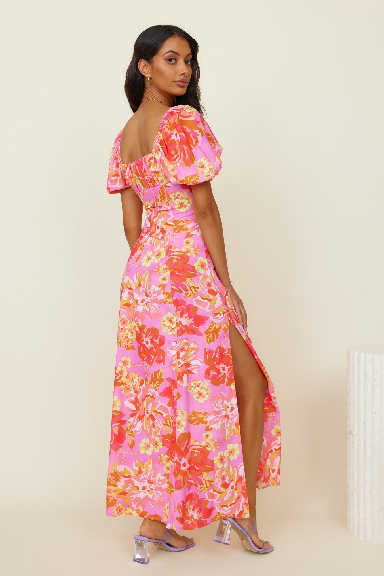 SEVEN WONDERS Yokana Midi Dress Pink Floral