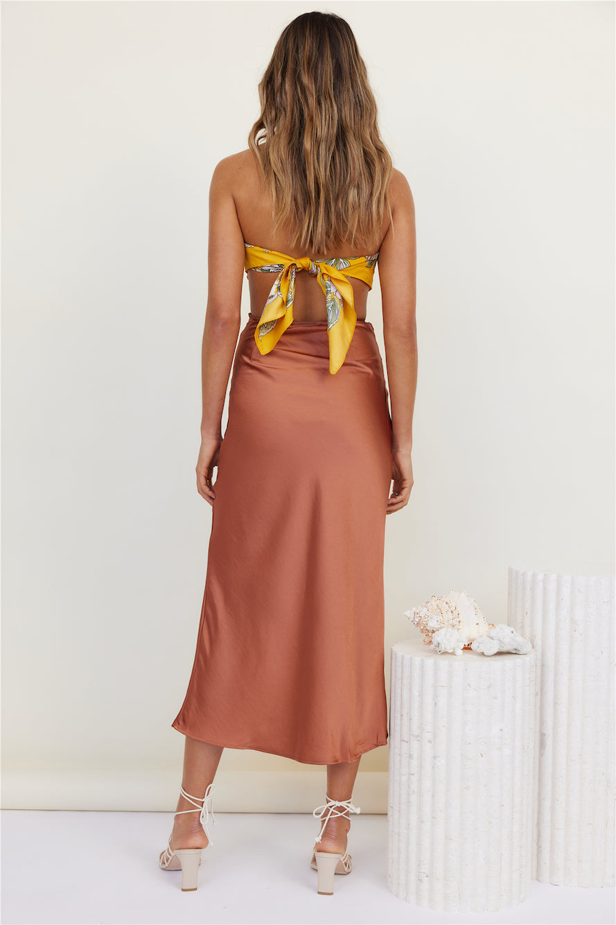 Click Together Maxi Skirt Brown