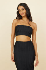 Poolside Adventure Crop Top Black