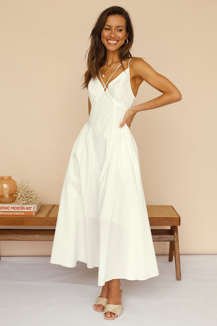 Clear View Maxi Dress White