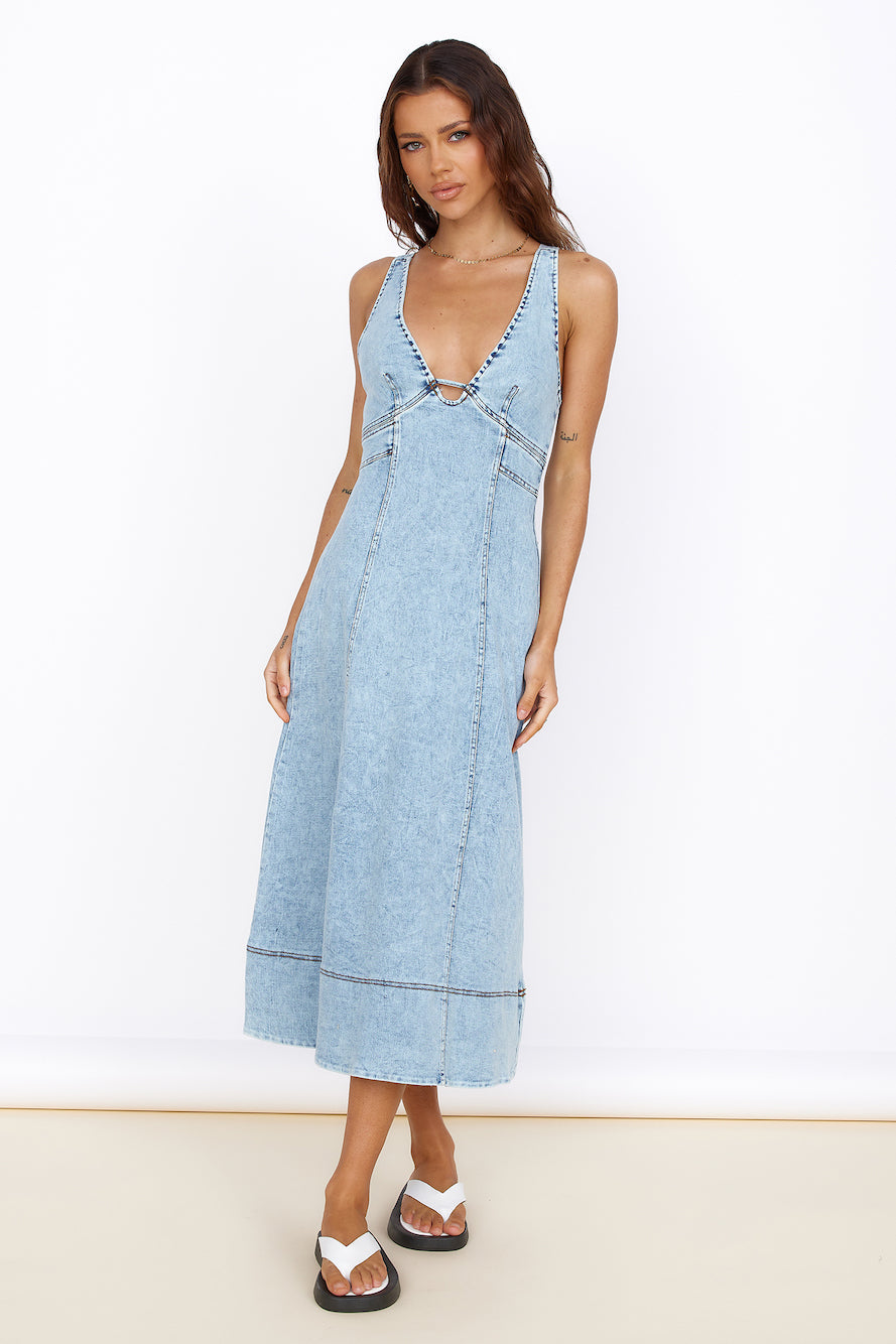 Wanting You Midi Dress Denim