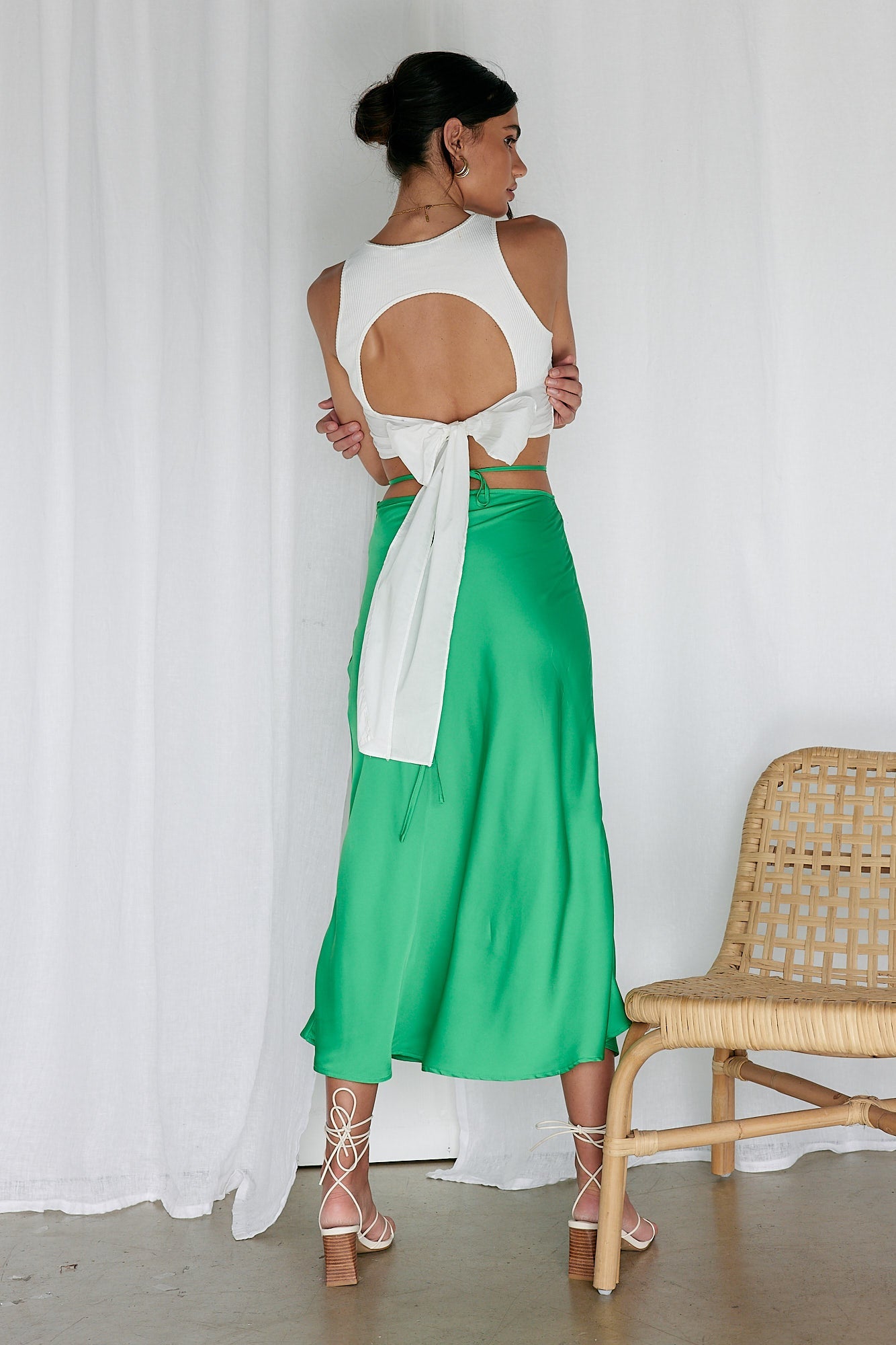 Make A Wave Maxi Skirt Green