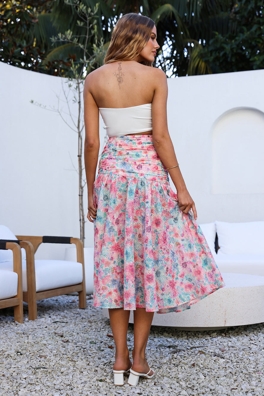 HELLO MOLLY Picnic In The Summer Maxi Skirt Pink