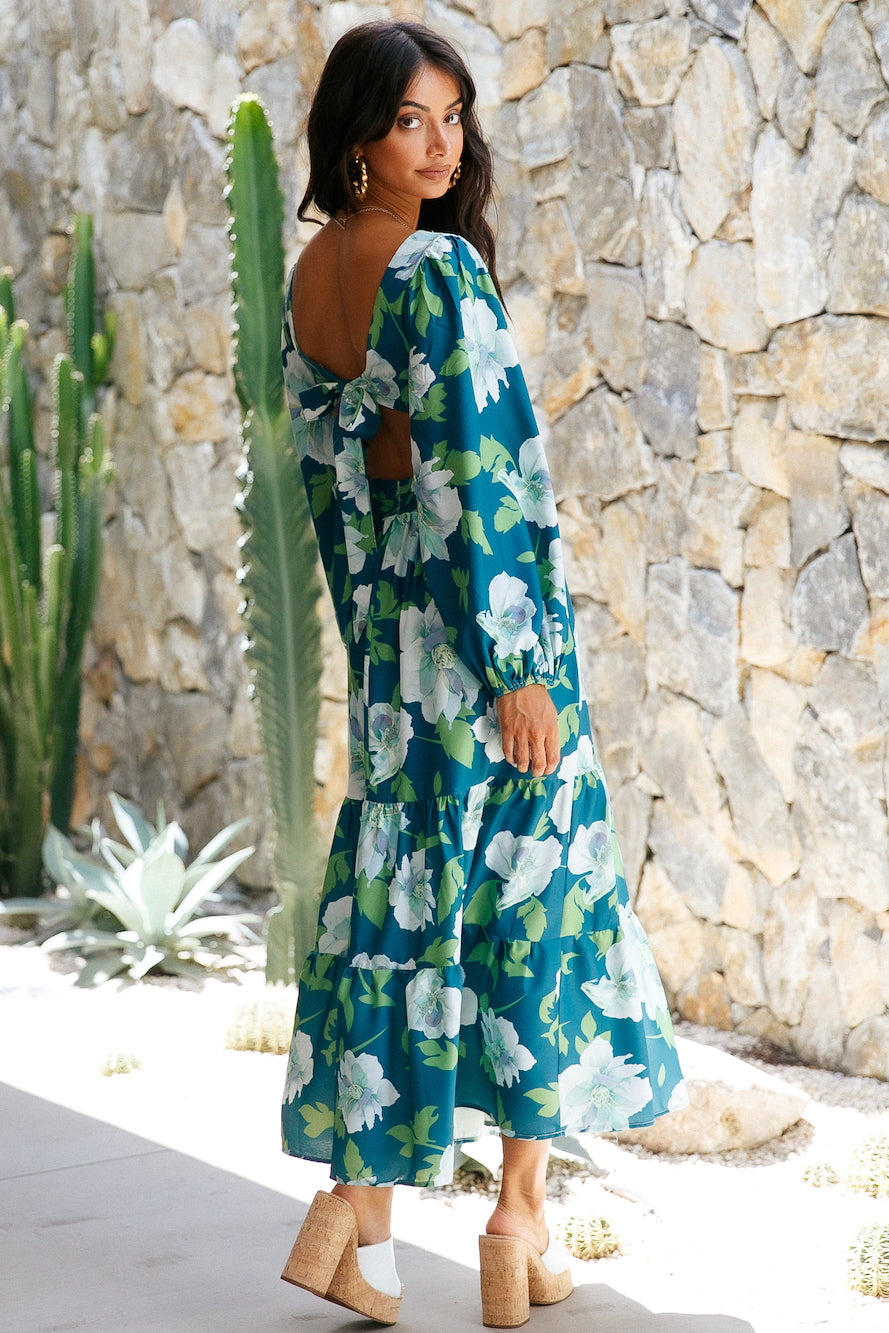 Lily Monet Maxi Dress Blue