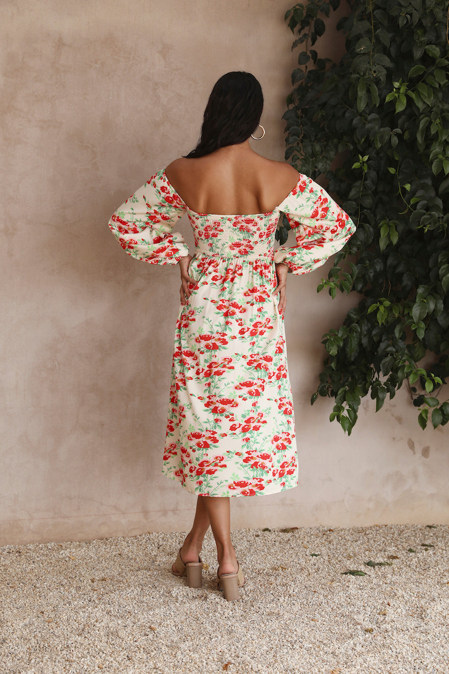 Love Affair Midi Dress Floral