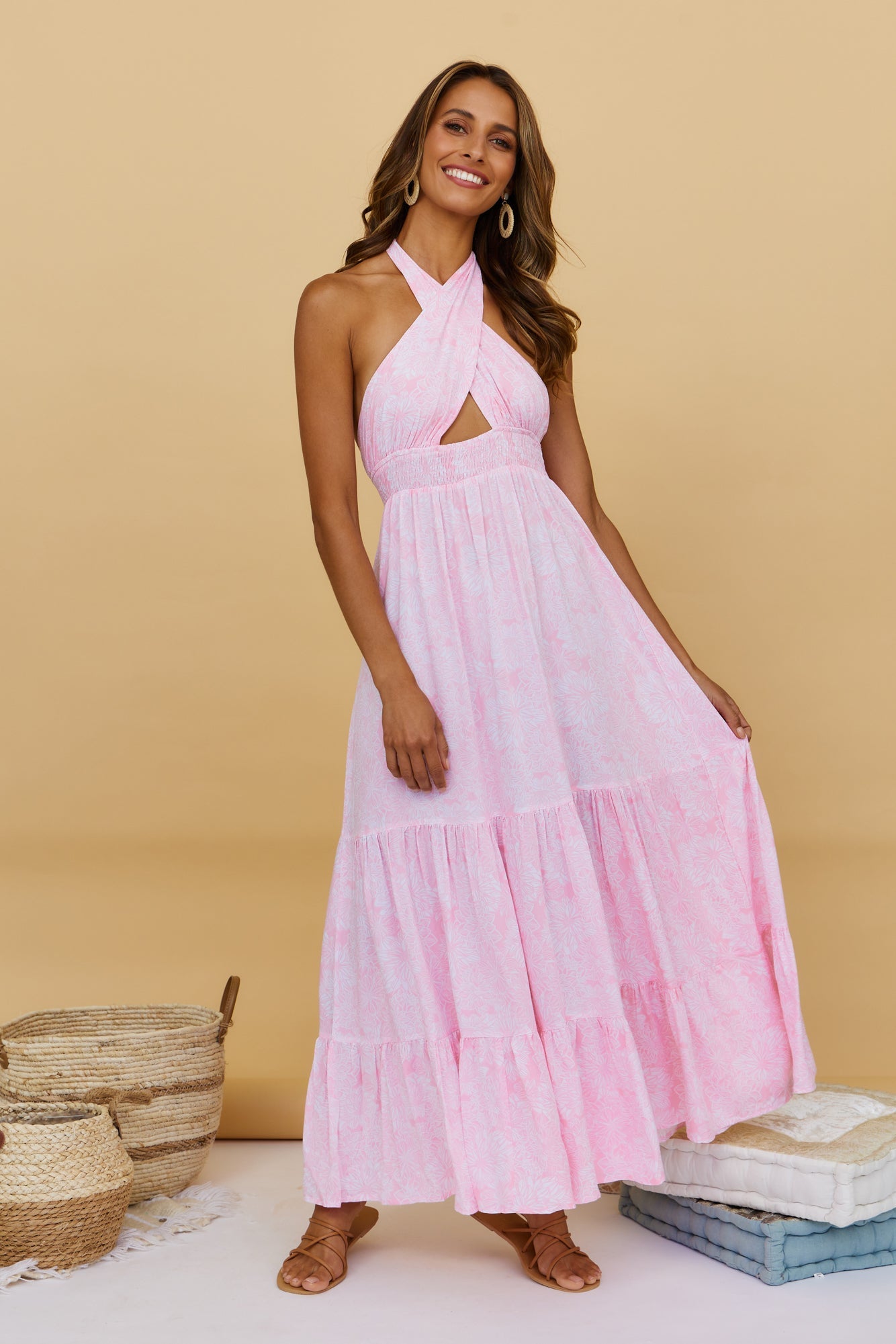 Heart Beating Maxi Dress Pink