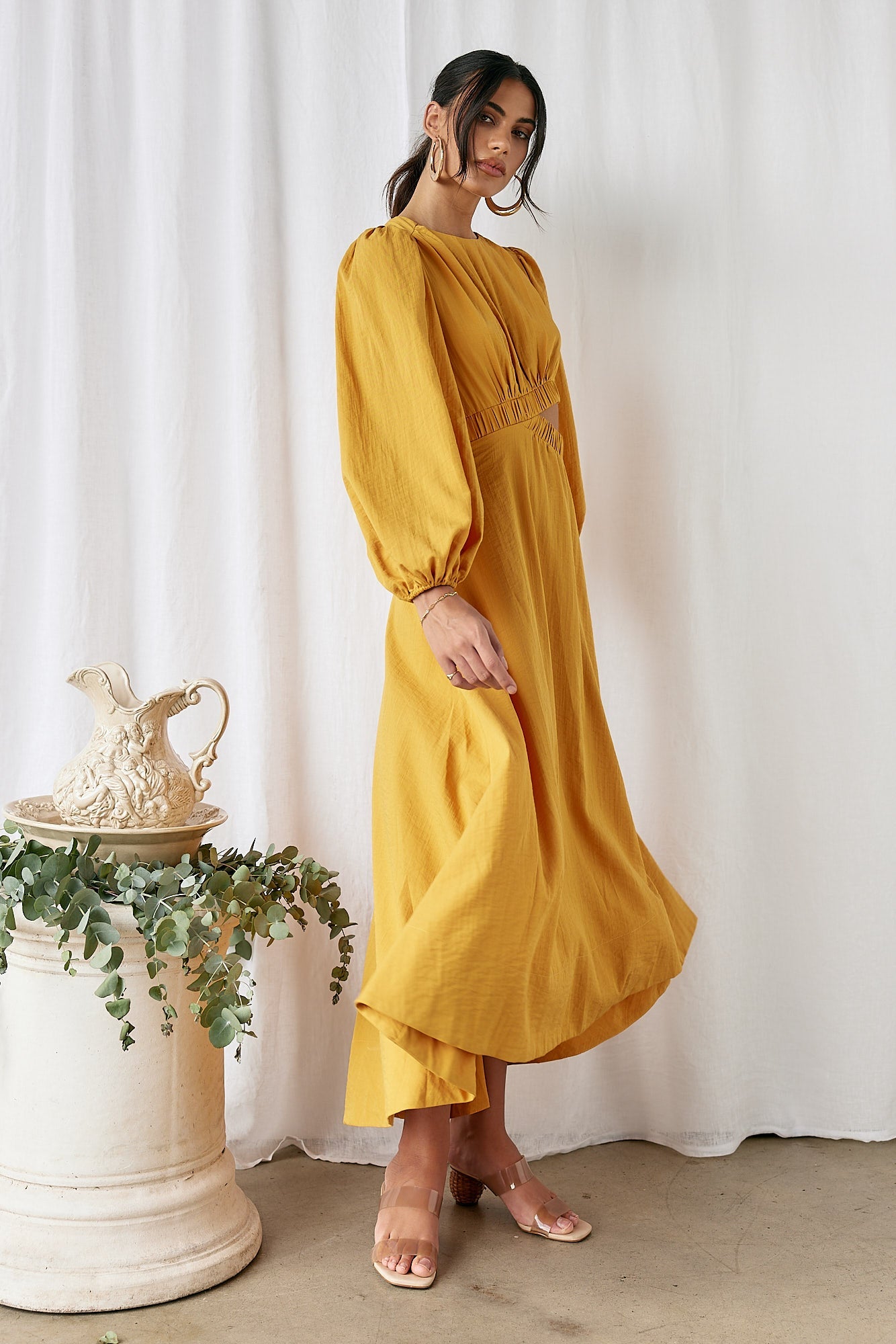 Up All Night Maxi Dress Mustard