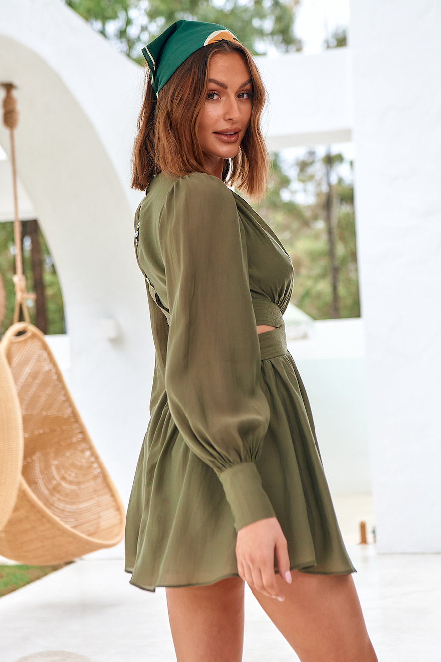 Wish From The Heart Dress Olive