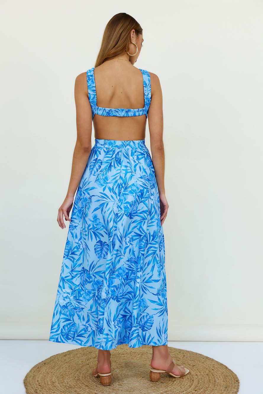 Walking On The Moon Maxi Dress Blue