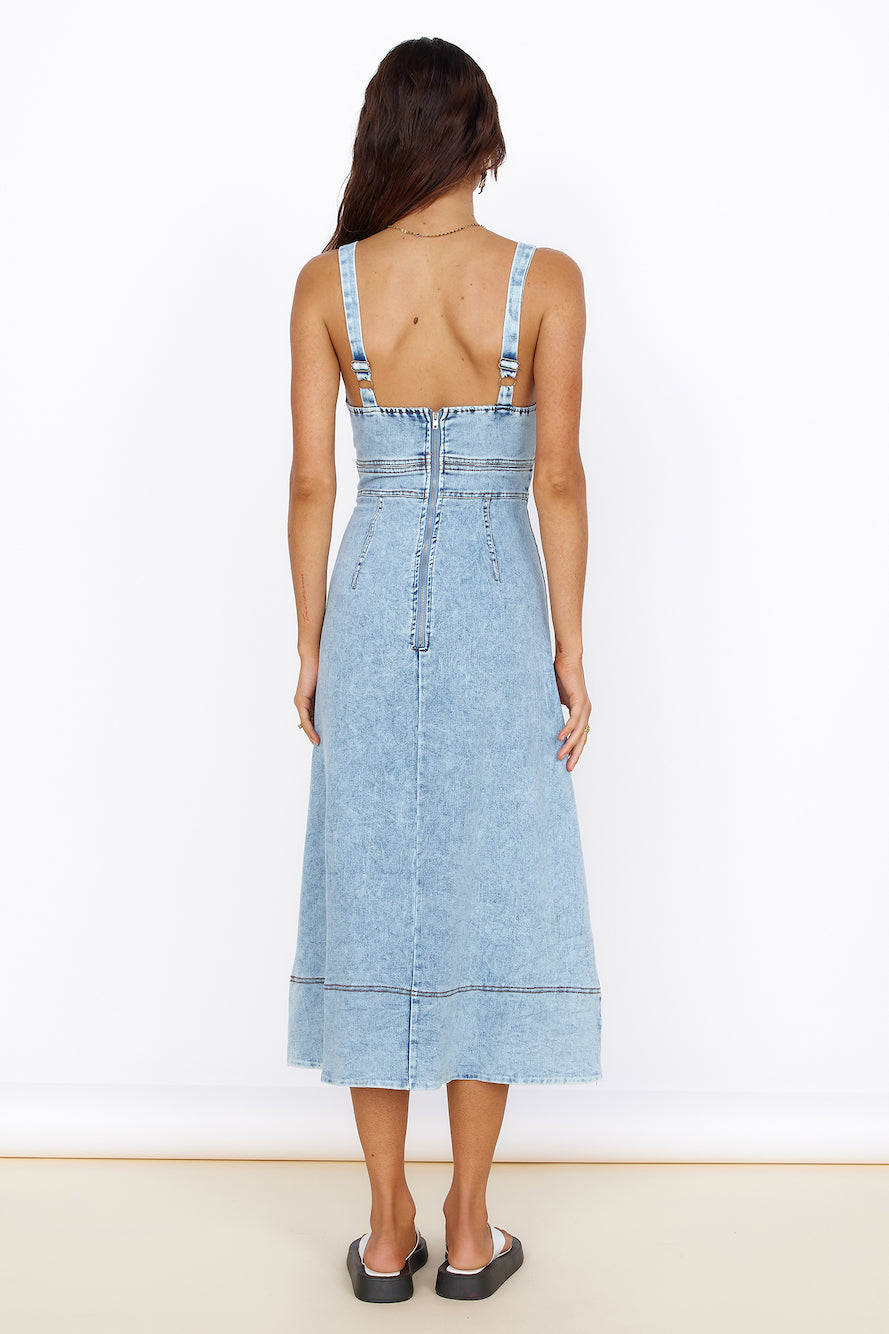 Wanting You Midi Dress Denim